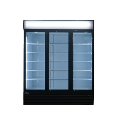 Three Clear Glass Door Refrigerator Beverage Glass Display Cooler